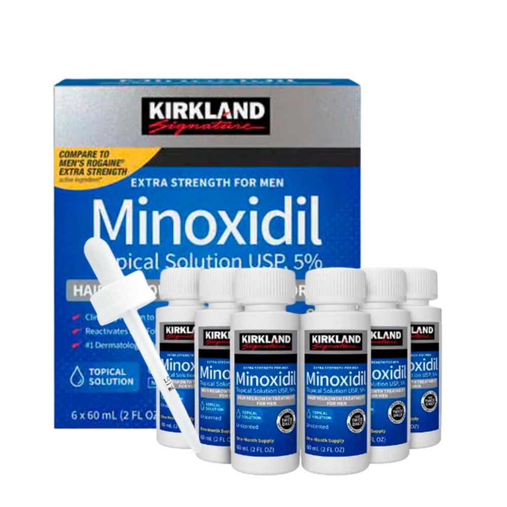 Minoxidil Kirkland 5% 60ml Pack x6 Tratamiento Para Barba y Cabello