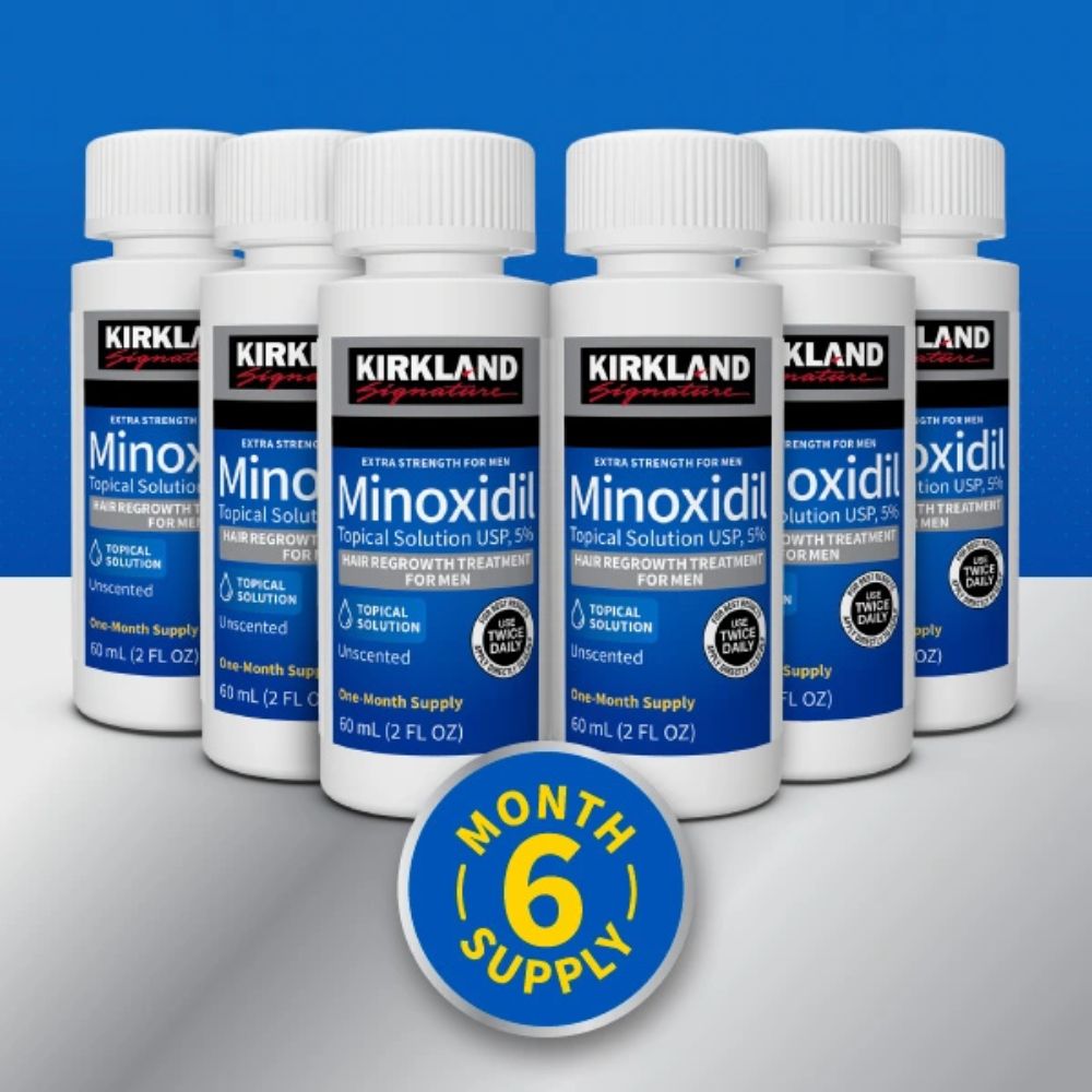 Minoxidil Kirkland 5% 60ml Pack x6 Tratamiento Para Barba y Cabello - Imagen 2