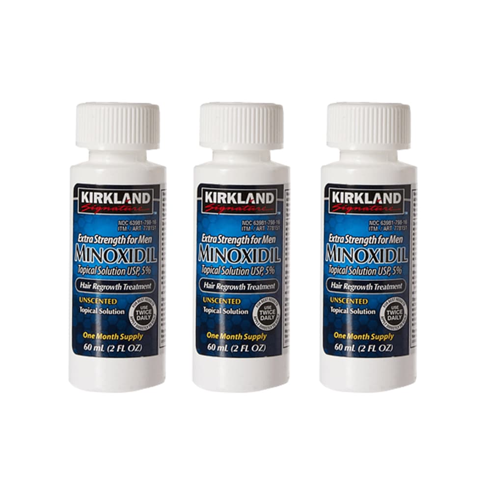 Minoxidil Kirkland 5% 60ml Pack x3 Tratamiento Para Barba y Cabello - Imagen 2