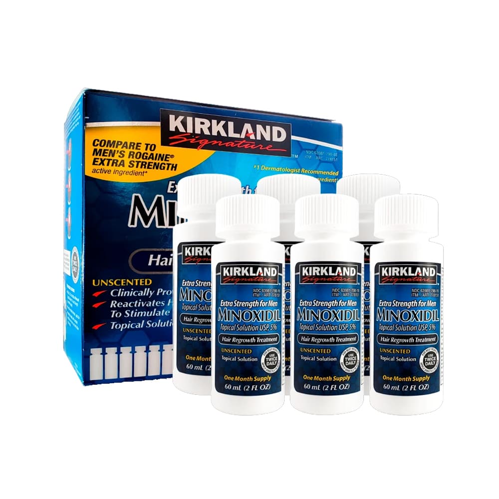 Minoxidil Kirkland 5% 60ml Pack x6 Tratamiento Para Barba y Cabello - Imagen 3