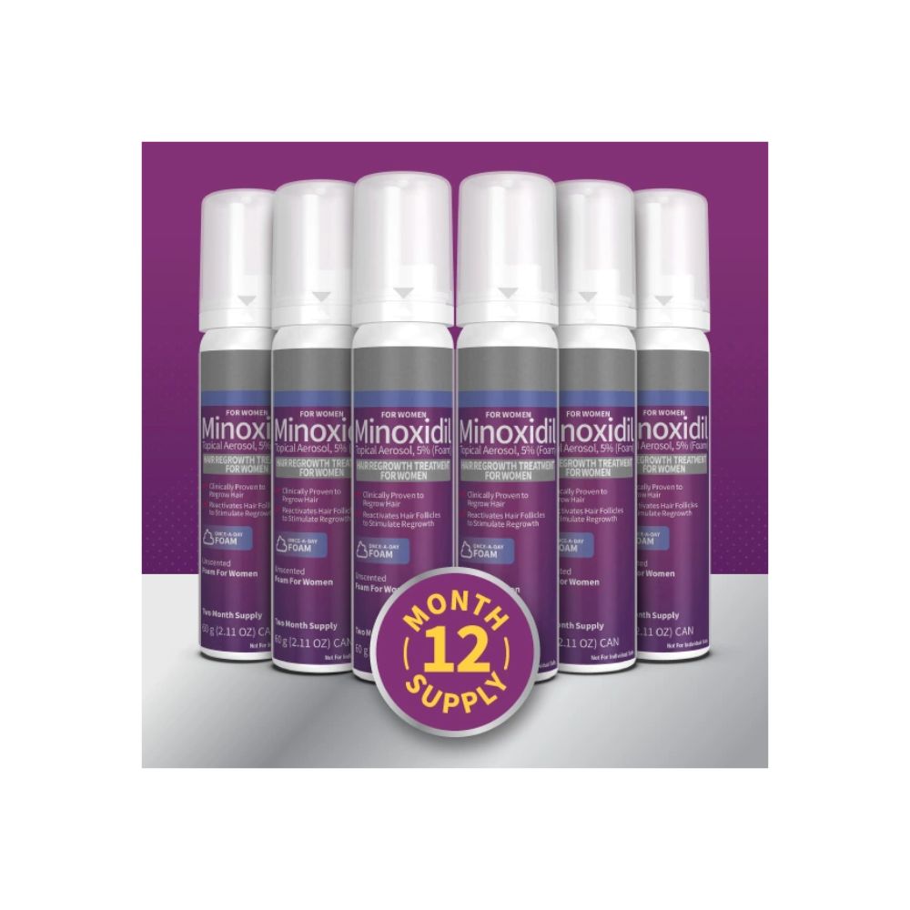 Minoxidil 5% Espuma Para Mujeres 60g Pack x6 Tratamiento Capilar - Imagen 2
