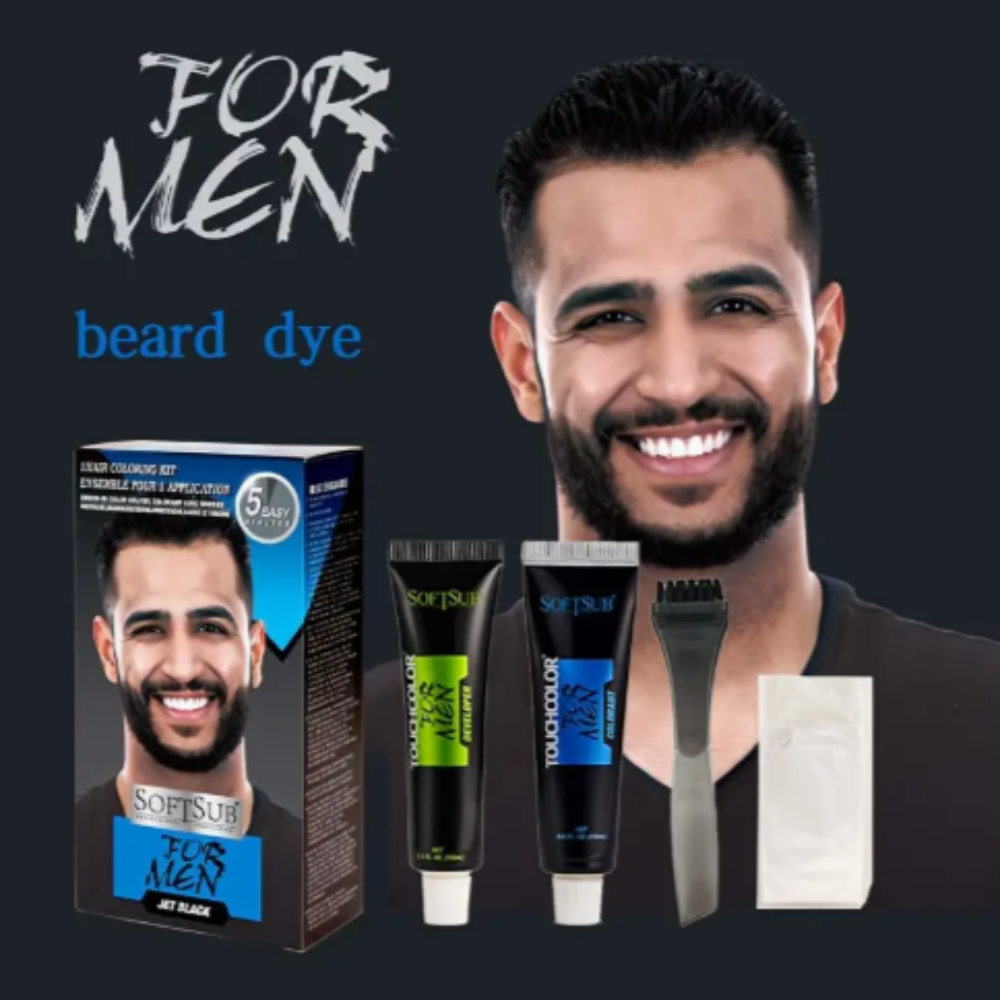 Tinte de Barba SOFTSUB Para Hombres, Color de Cabello Negro Natural - Imagen 4