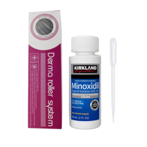 Minoxidil Kirkland 5% 60ml + Dermaroller 0.5mm Tratamiento Barba y cabello