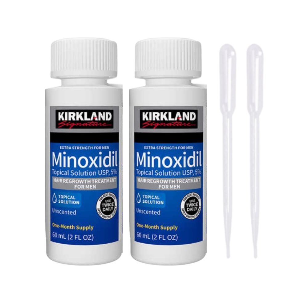 Minoxidil Kirkland 5% 60ml Pack x2 Para Barba y Cabello