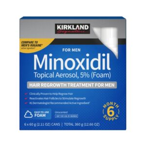 Minoxidil Kirkland 5% Espuma 60g Pack x6 Tratamiento Capilar
