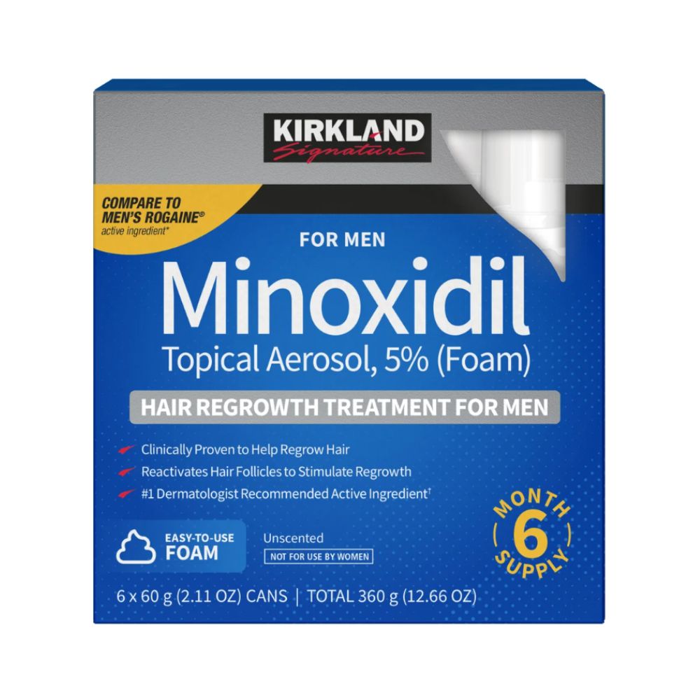 Minoxidil Kirkland 5% Espuma 60g Pack x6 Tratamiento Capilar