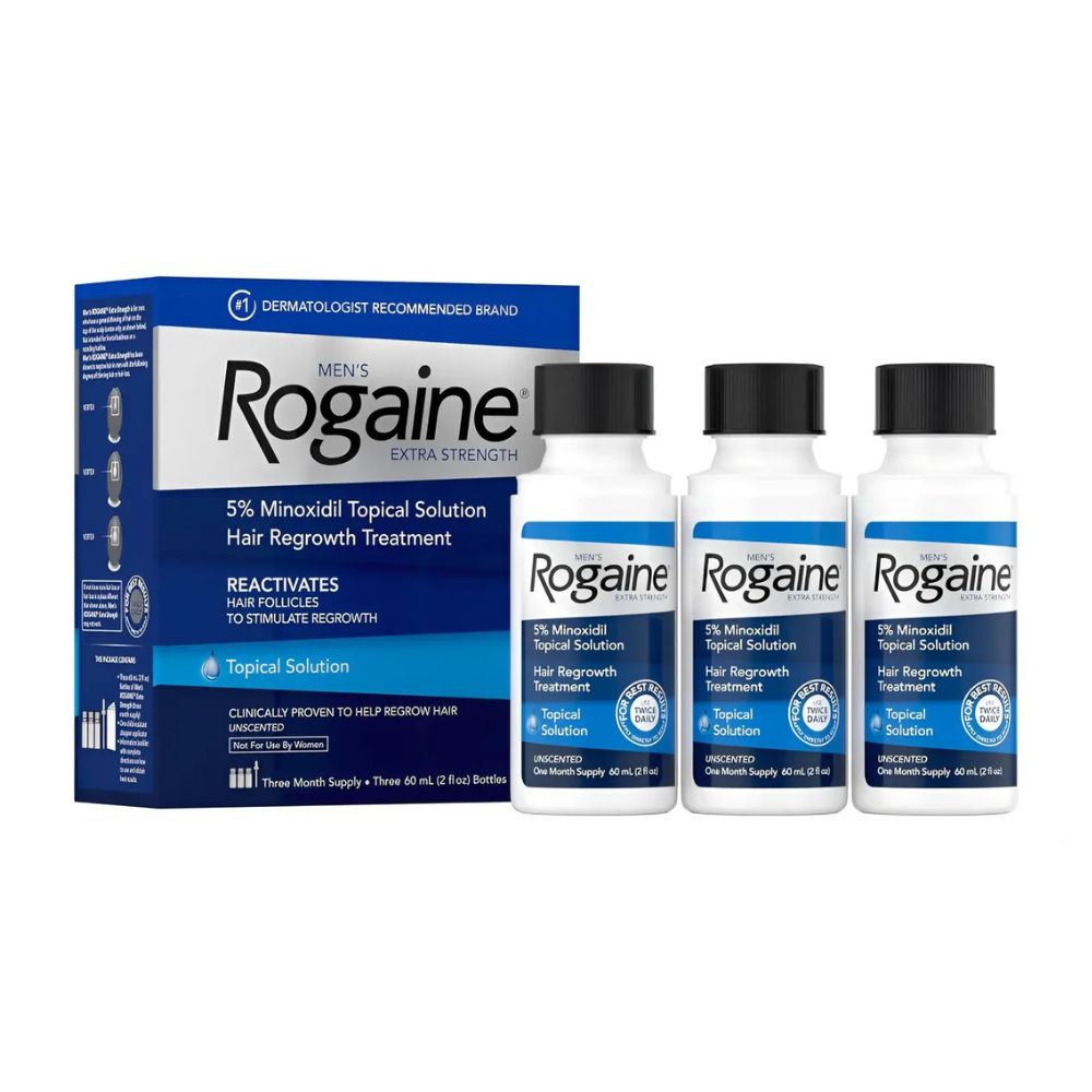 Rogaine Minoxidil Líquido 5% Hombre Pack x3 – Solución Tópica Tratamiento Capilar Anticaída