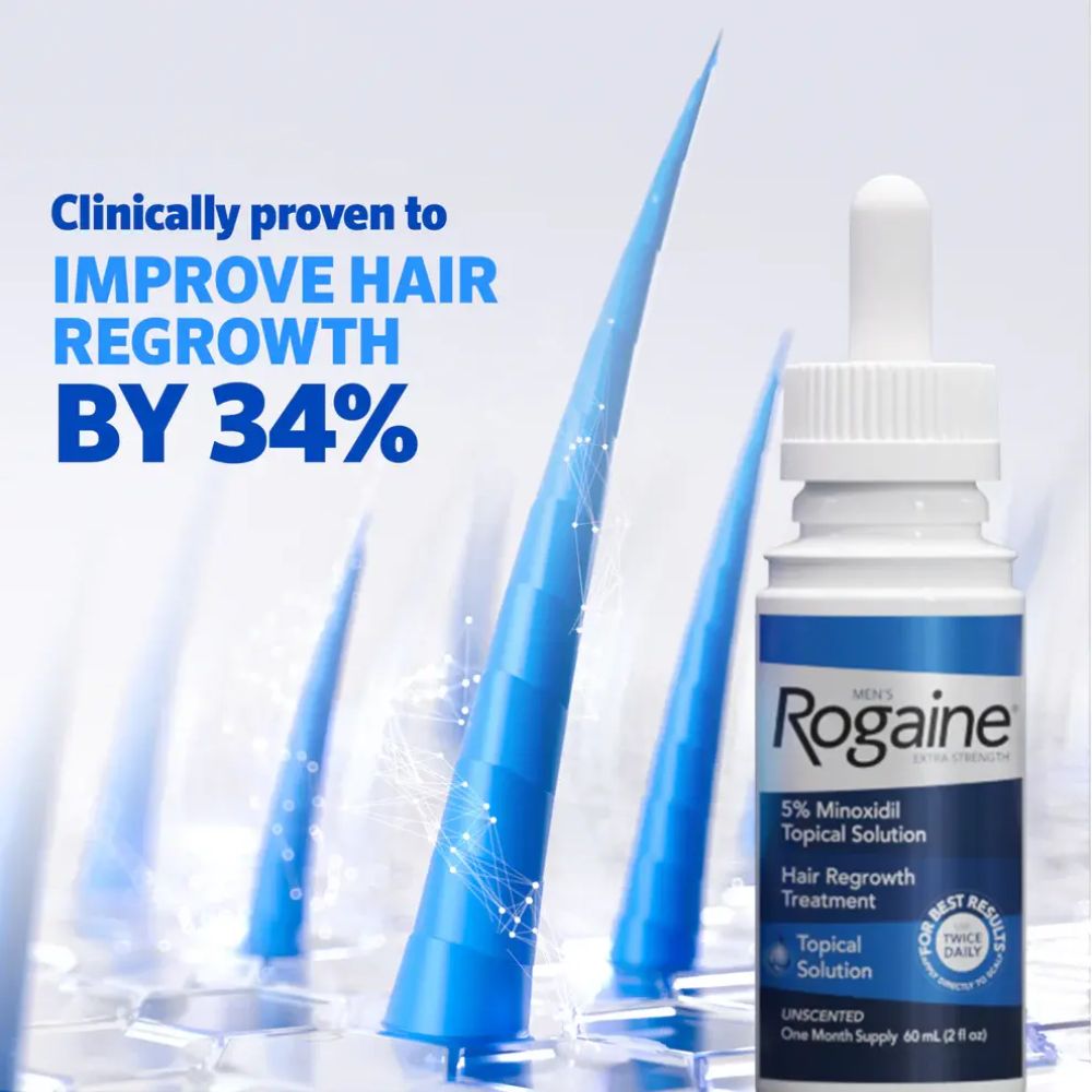 Rogaine Minoxidil Líquido 5% Hombre Pack x3 – Solución Tópica Tratamiento Capilar Anticaída - Imagen 3